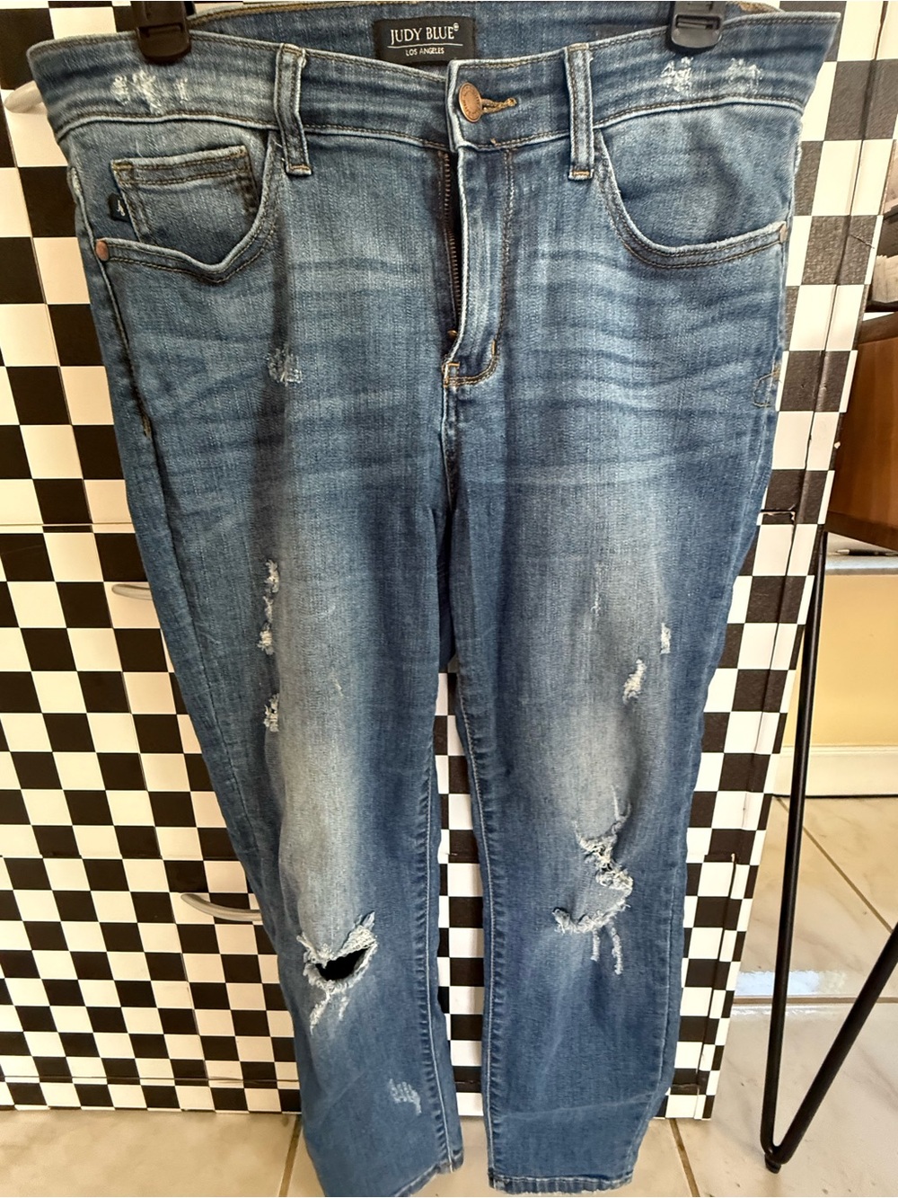 Judy Blue Women's Skinny Distressed Light Blue Jeans